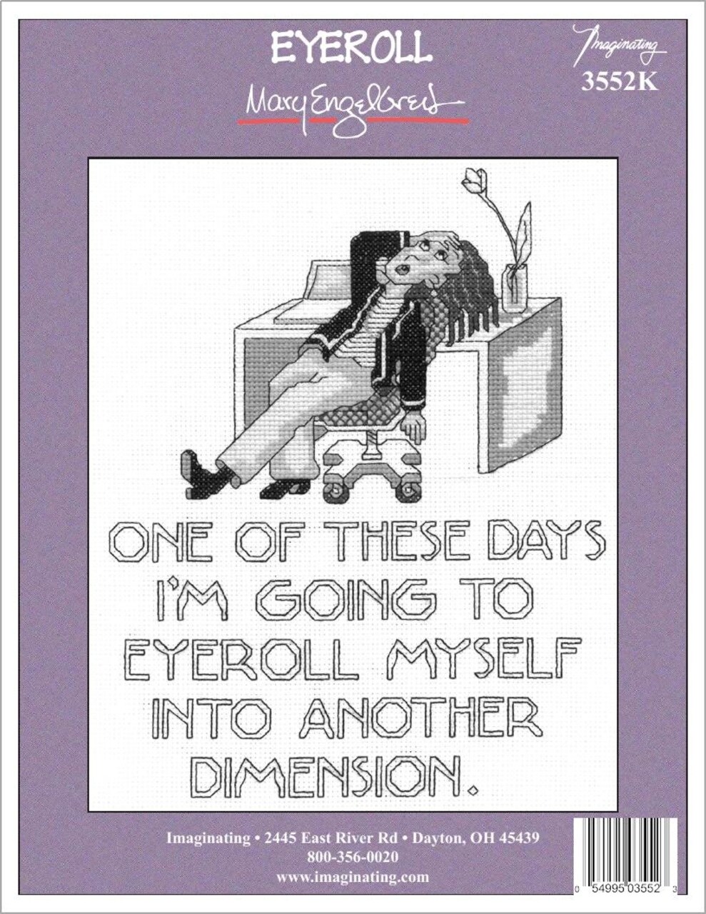 Imaginating Counted Cross Stitch Kit 7"X9"-Eyeroll (14 Count)